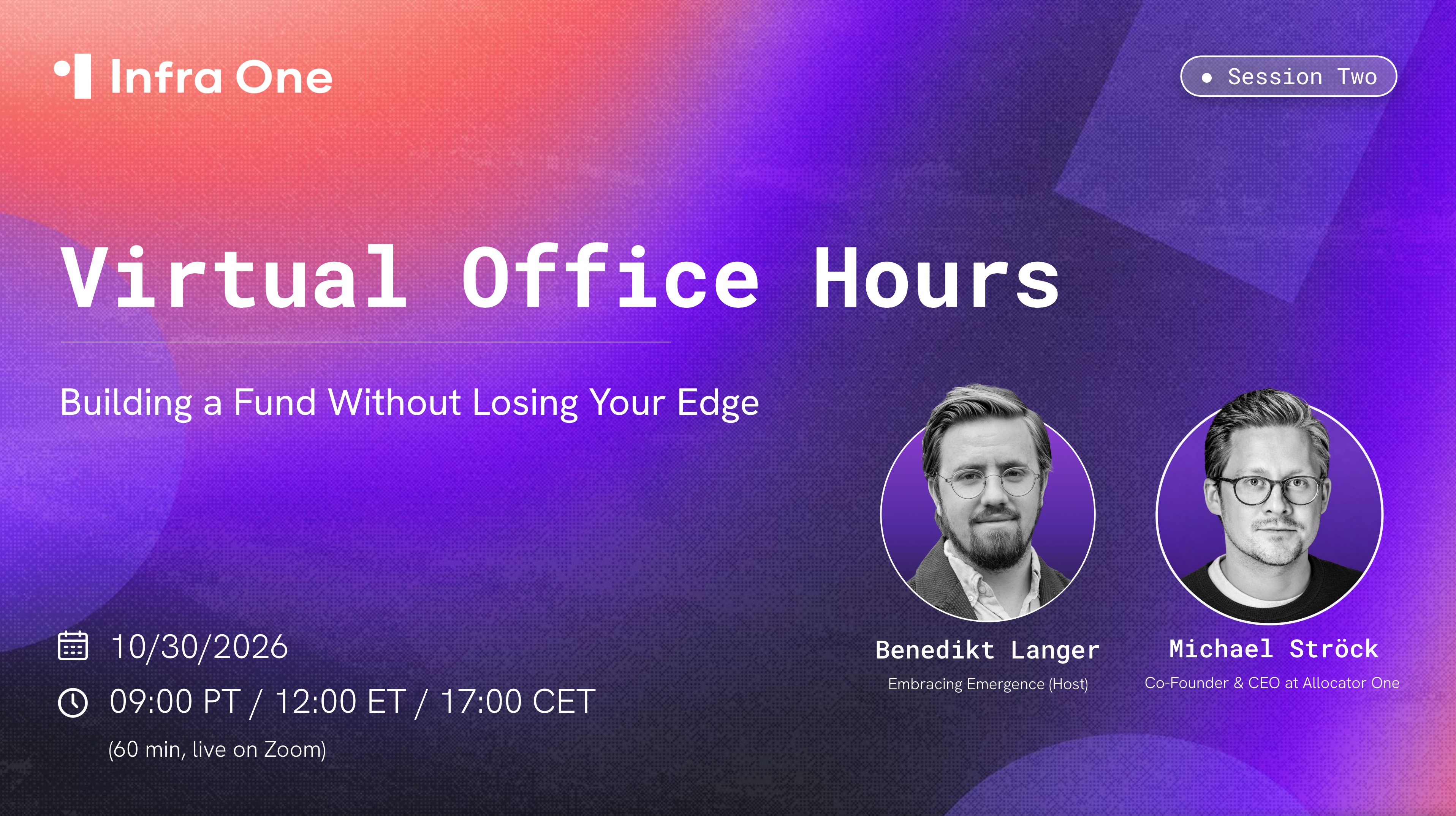 Infra One Virtual Office Hours: Founder Edition
